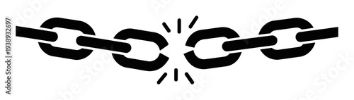 Broken Chain Link Symbolizing Weakness and Separation