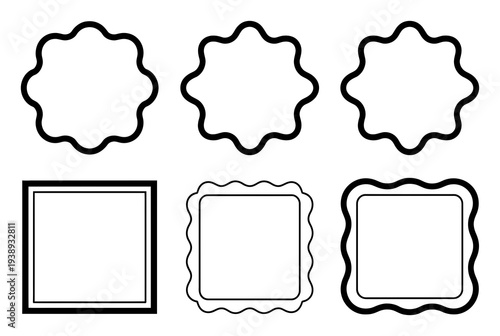 Collection of Decorative Black and White Frames and Borders