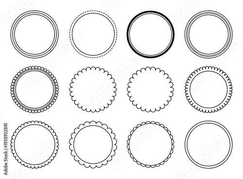 Collection of Decorative Circular Frames and Borders