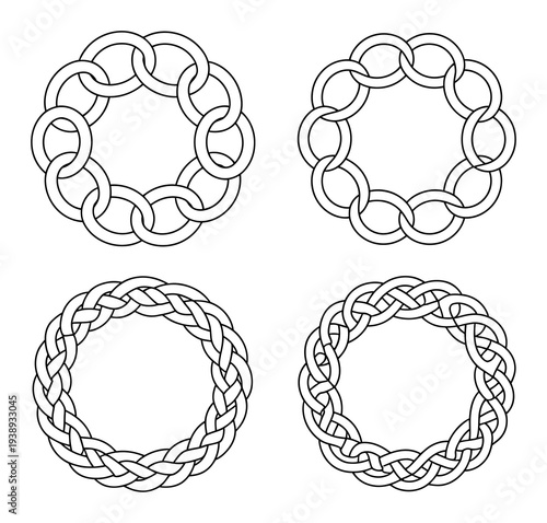 Four Circular Celtic Knot and Chain