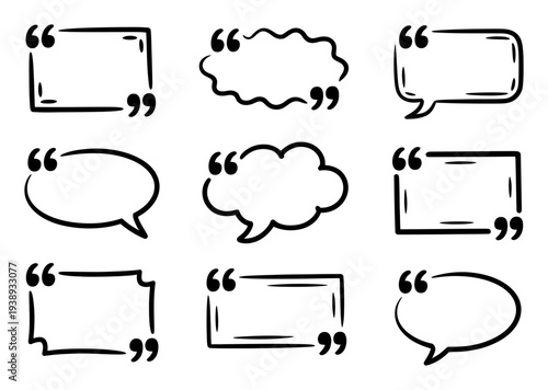 Hand-Drawn Quote Boxes and Speech Bubbles Collection