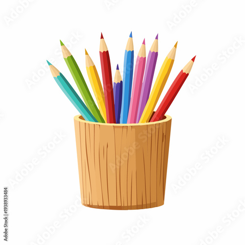 colored pencils in a glass