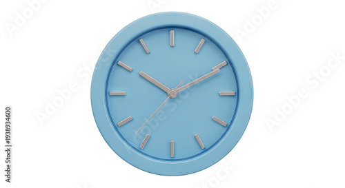 Minimalist Blue Clock Face