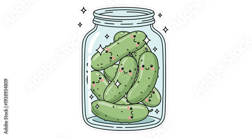 Jar of pickled cucumbers isolated on light background