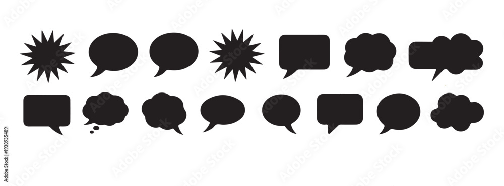 Fototapeta premium Mega set of comic speech bubbles and explosion shapes for dynamic storytelling vector design