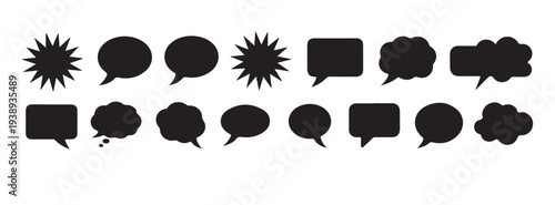 Mega set of comic speech bubbles and explosion shapes for dynamic storytelling vector design