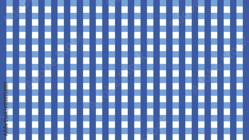 Minimal Blue Gingham Checkered Pattern Background, Seamless Square Fabric Texture for Textile, Tablecloth and Retro Design