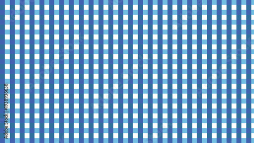 Minimal Blue Gingham Checkered Pattern Background, Seamless Square Fabric Texture for Textile, Tablecloth and Retro Design