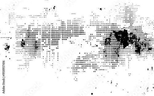 Vector grunge black abstract halftone dots texture effect. Black grunge halftone wall texture.