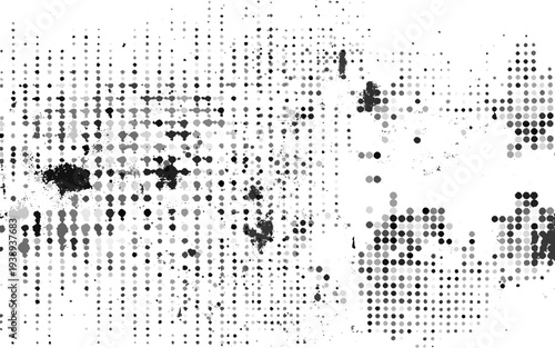 Subtle halftone vector texture overlay. Monochrome abstract splattered background.