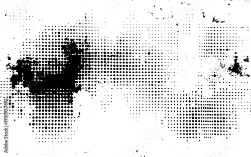 Subtle halftone vector texture overlay. Monochrome abstract splattered background.