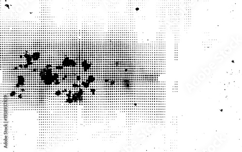 Black grunge half tone dots pattern. Grunge halftone black dost texture abstract overlay vector illustration