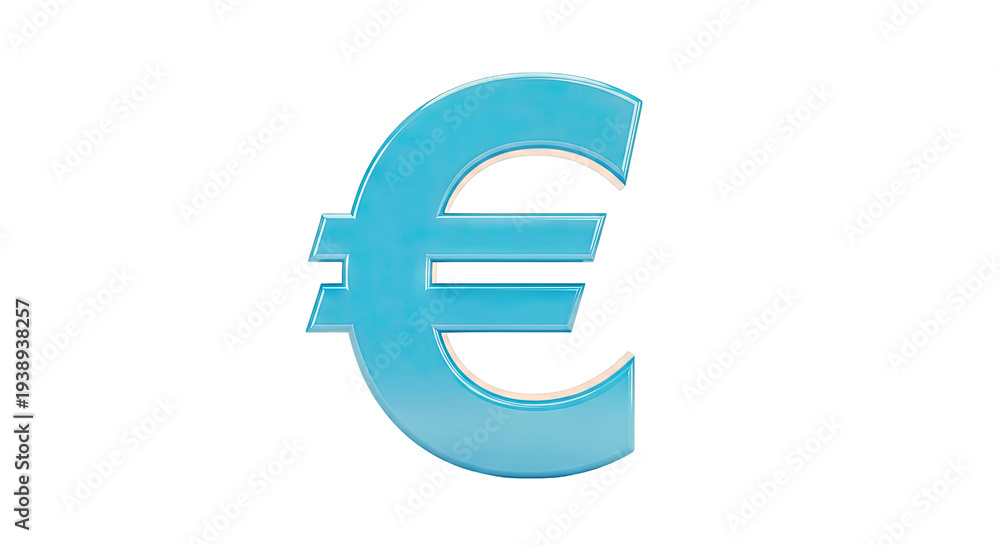 Fototapeta premium Blue 3D Euro Symbol