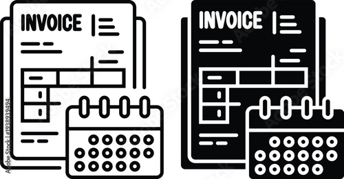 Invoice Calculator Accounting Icon Set