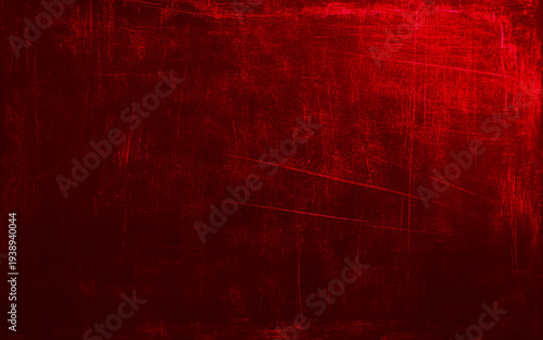 Intense dark grunge art with distressed red paint splatter and scratch textured background.