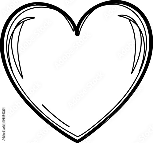 A simple black and white drawing of a heart Vector