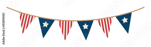 Festive American Flag Bunting with Stars and Stripes for Celebrations
