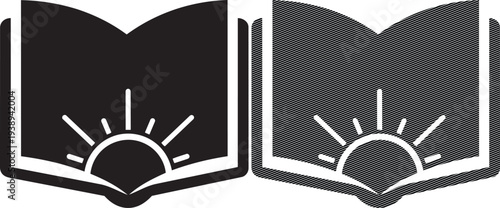 Two open books symbolizing dawn and enlightenment through knowledge