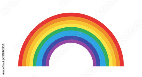Vibrant Rainbow Arc on White Background - Spectrum of Colors