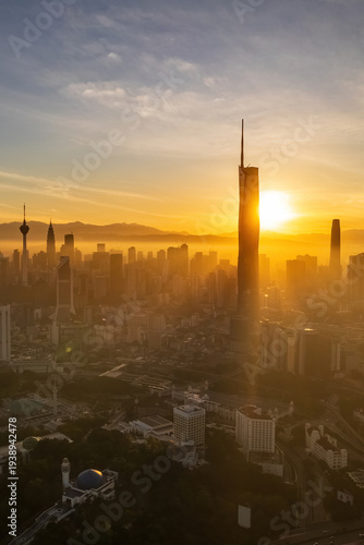 view of kuala lumpur city during sunrise