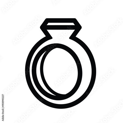 Diamond Ring Outline Icon.