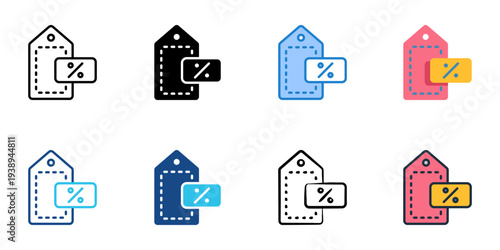 VAT icons set multiple style collection. Editable stroke 
