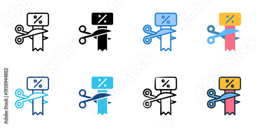 Tax deduction icons set multiple style collection. Editable stroke 
