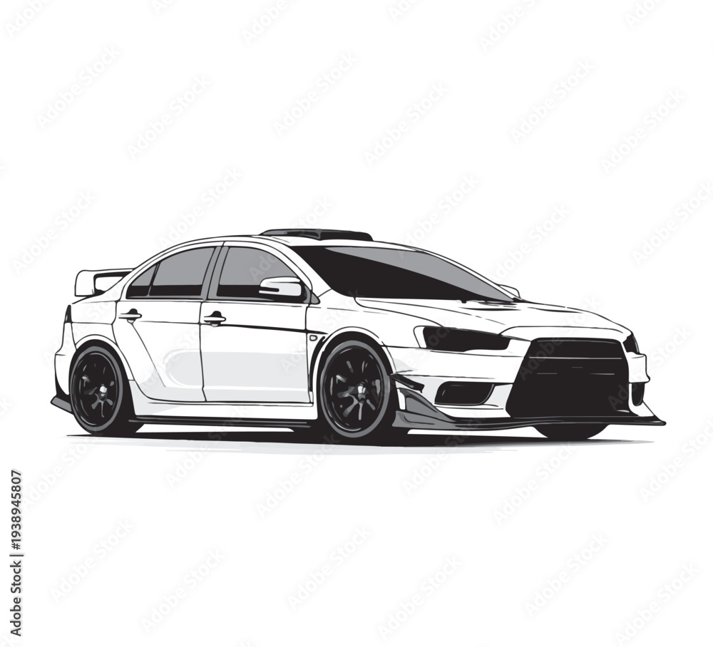 Fototapeta premium JDM Evo car vector,