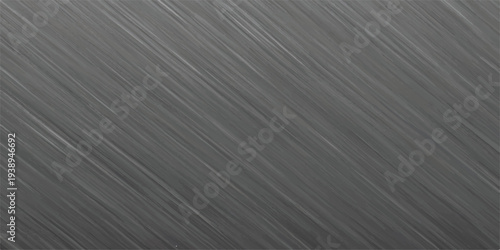 Grey brushed metal background with subtle diagonal lines and lighting, a versatile texture for industrial and technology concepts