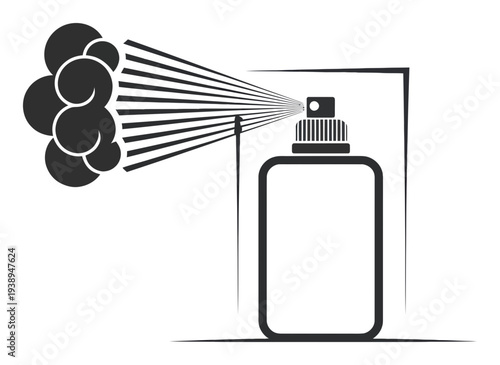 Of a spray bottle releasing a cloud of mist