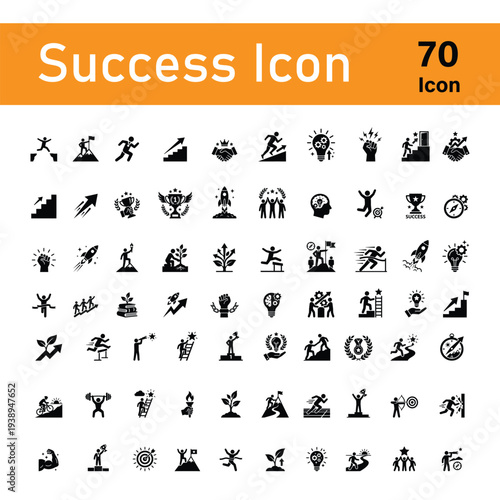 Vast Collection of Success Icons: Motivation, Goals, and Business