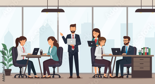 Business People Working in Modern Office.