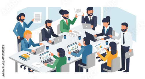 Group of Business Professionals Working Together.