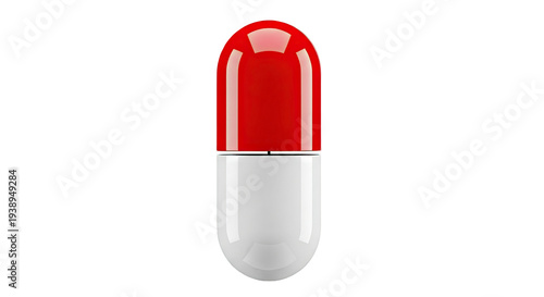 Red and White Pharmaceutical Capsule