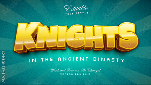 Gold Knight 3D Bold Text Effect