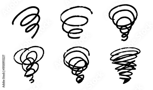もやもや・悩む・くしゃくしゃ・ぐるぐるマークのイラストセット