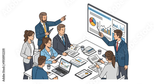 Business Team Discussing Data Analysis Results.