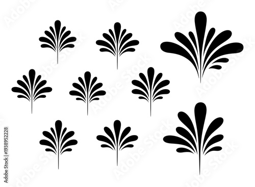 Greek Palmette Ornament Black Vector Illustration