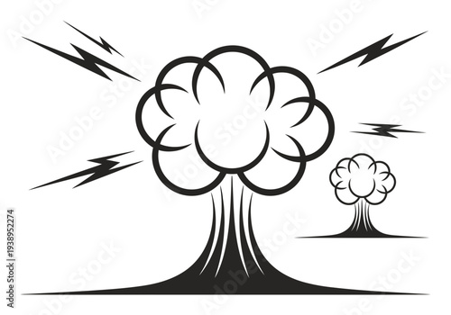Nuclear Explosion Mushroom Cloud Vector Illustration