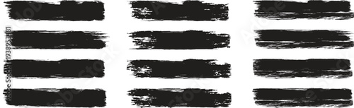 Vector paint brush stroke set. Brush strokes, ink brush, lines, border, grunge line texture set. Set of paint brush stroke and abstract grunge banner for graphic background. Brush strokes vector.
