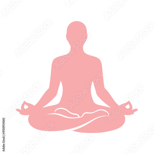 Woman Practicing Yoga Meditation Pose Silhouette.