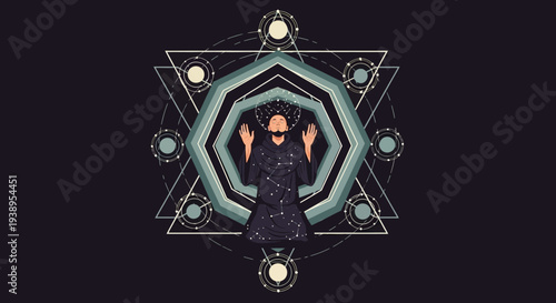 Spiritual Enlightenment Abstract Geometric Meditation Cosmic Energy