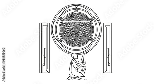 Mystical Ritualistic Symbol with Figure