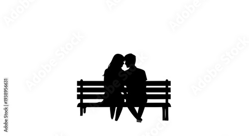 A silhouette of an old senior couple and two retired friends sitting on a garden bench in the park near water and trees enjoying nature outdoors