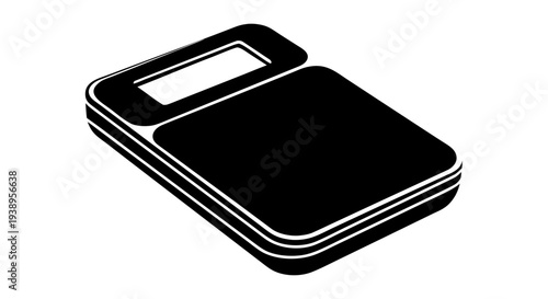 A portable black mobile phone and digital electronic device isolated on a white background for business communication and office data organization