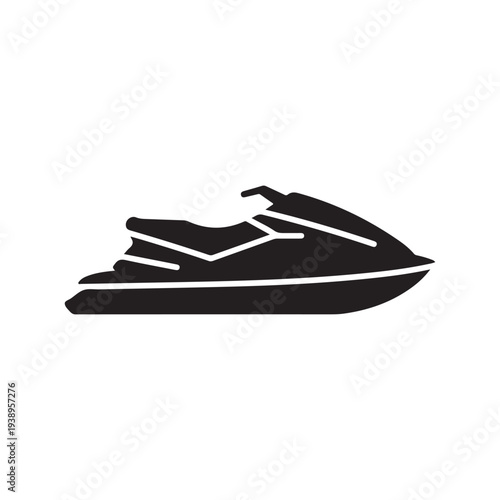 Jet ski silhouette graphic design element for boating and water sports illustrations  recreational vehicle