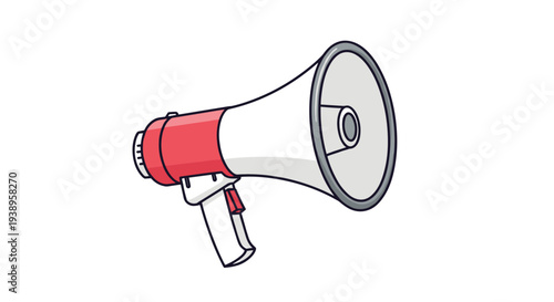 Handheld loudspeaker megaphone icon for announcing news and spreading information over a wide area shown in a clean vector style.