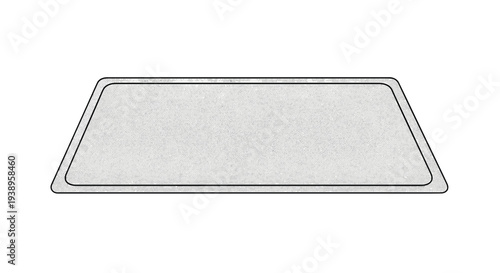 Plain grey rectangular floor mat or rug with a subtle woven texture and rounded corners suitable for home or office use shown in vector.