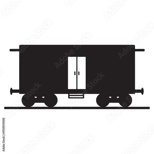 Railway freight car on tracks for transportation and logistics  rail transport  train wagon