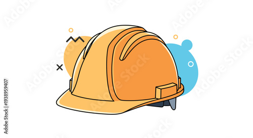 Industrial orange safety hard hat for construction workers protection featuring a durable plastic shell and a front visor.